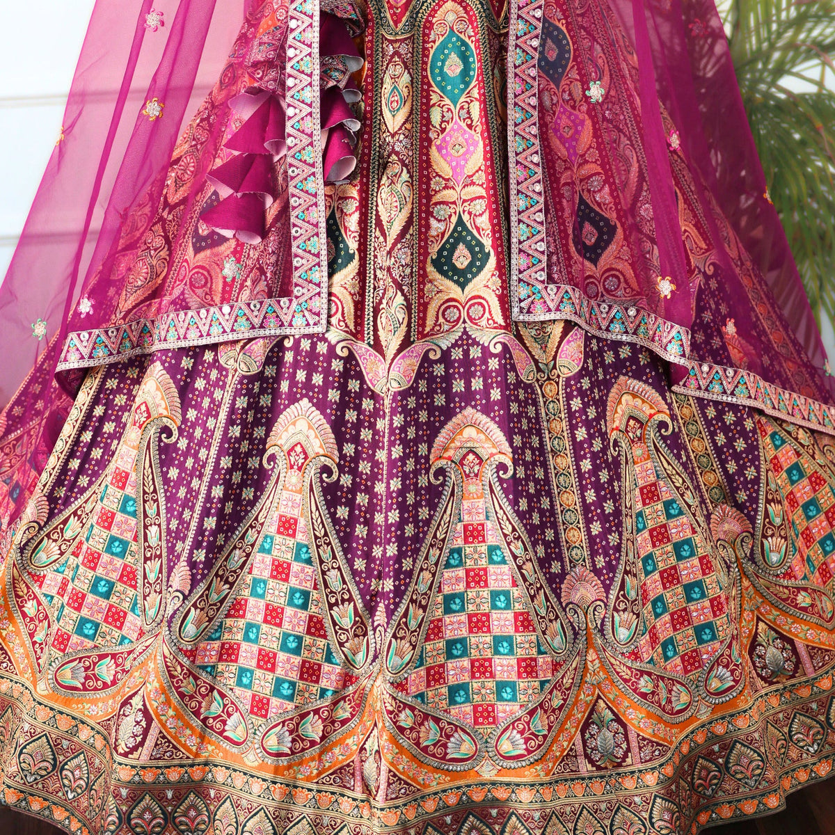 Multi color Sequence & Thread Embroidery work Designer Lehenga with Purple choli for Any Function BL1477_Jacard_Purple