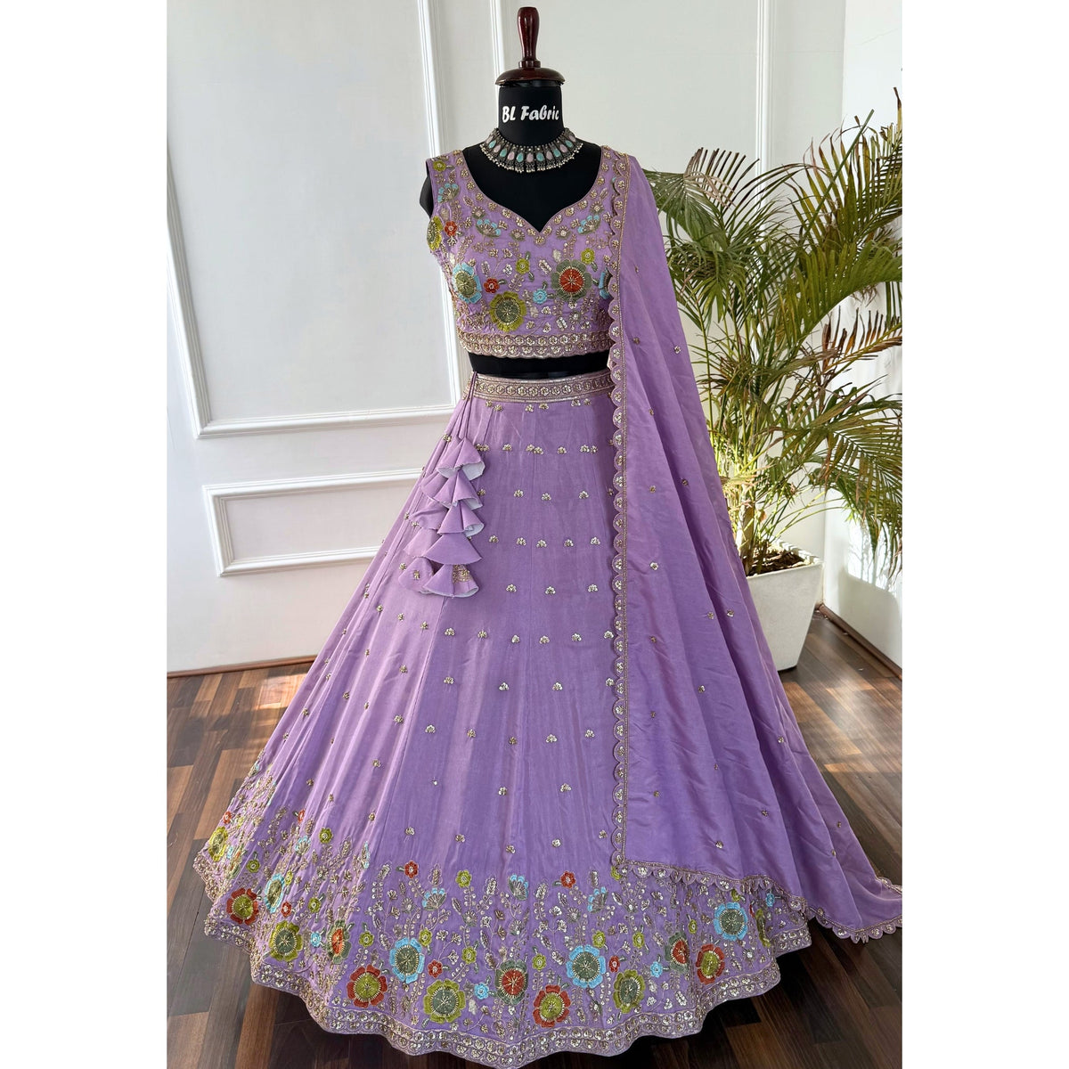 Light Purple color Hand Embroidery work Designer Lehenga Choli for Wedding Function BL1537