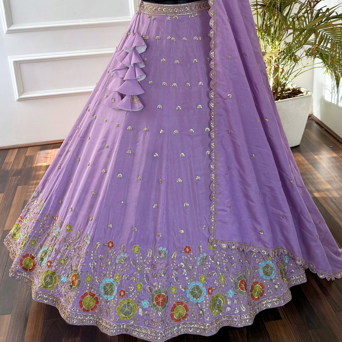 Light Purple color Hand Embroidery work Designer Lehenga Choli for Wedding Function BL1537
