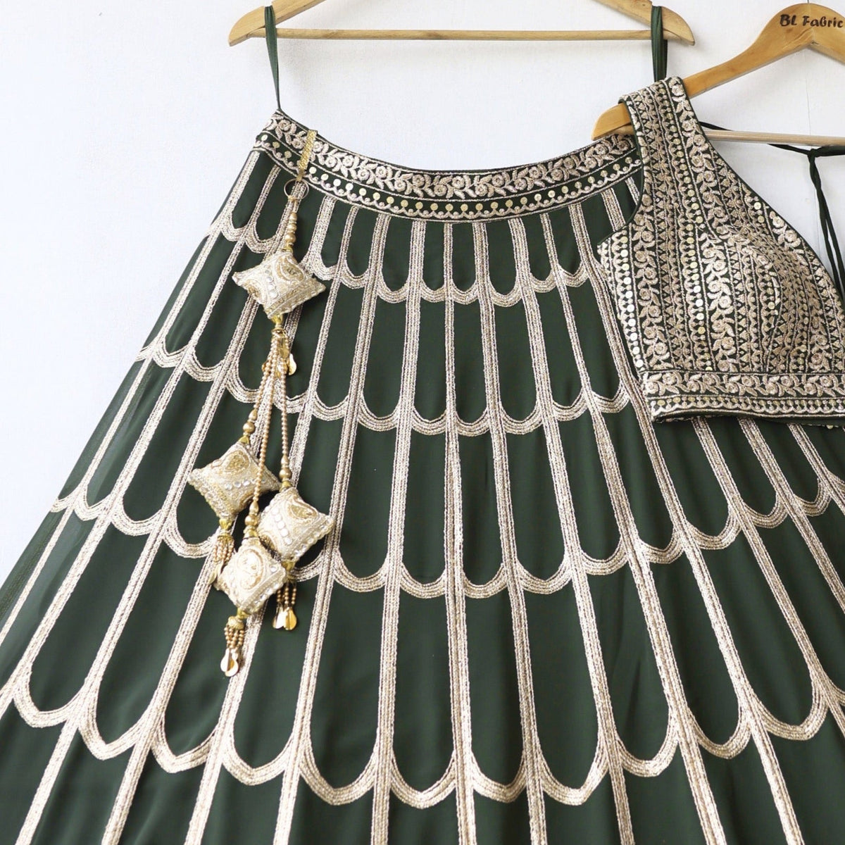 Green color Sequence Zari work Designer Wedding Lehenga Choli For Wedding Function BL1270