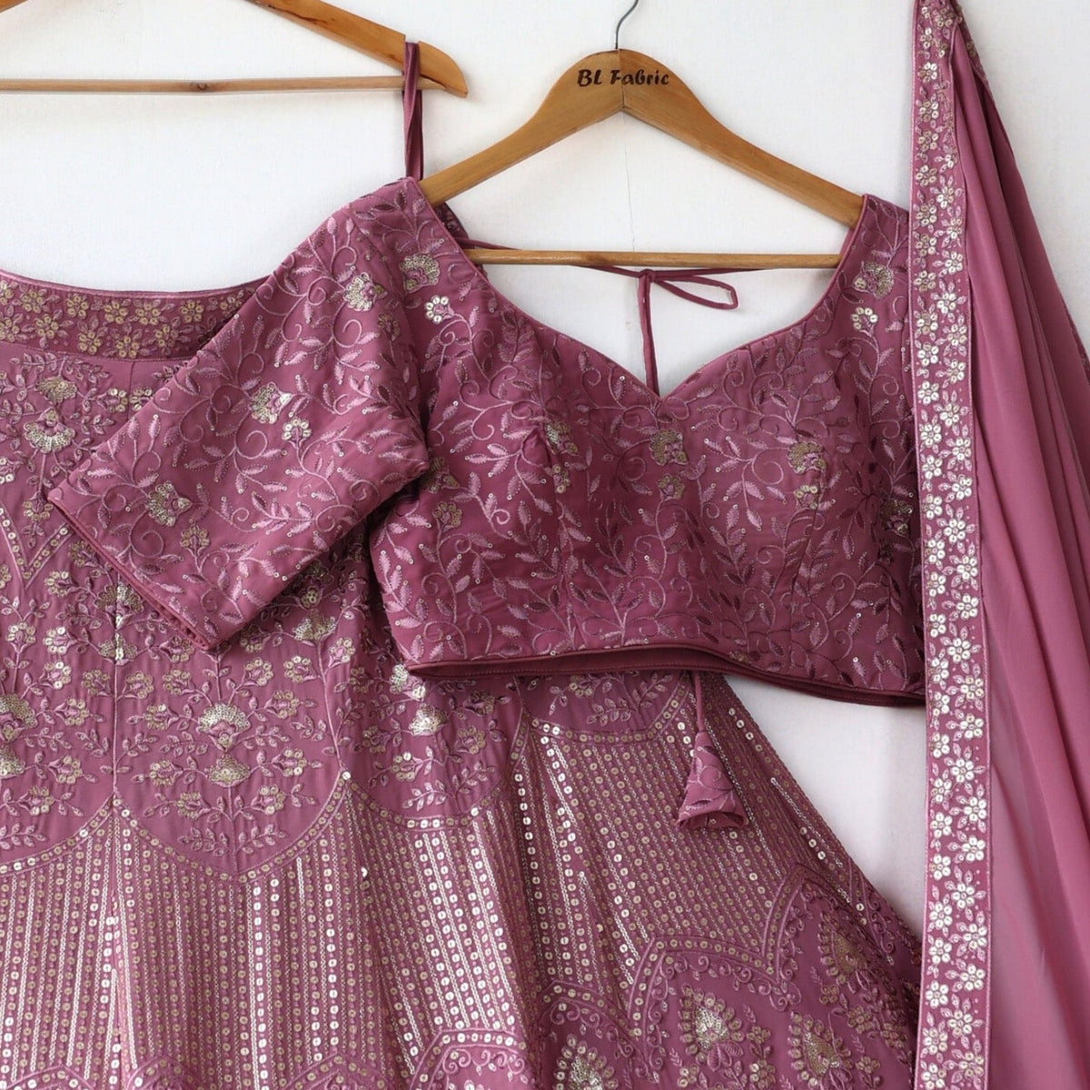 Peach color Sequence & Thread work Designer Wedding Lehenga Choli For Wedding Function BL1271