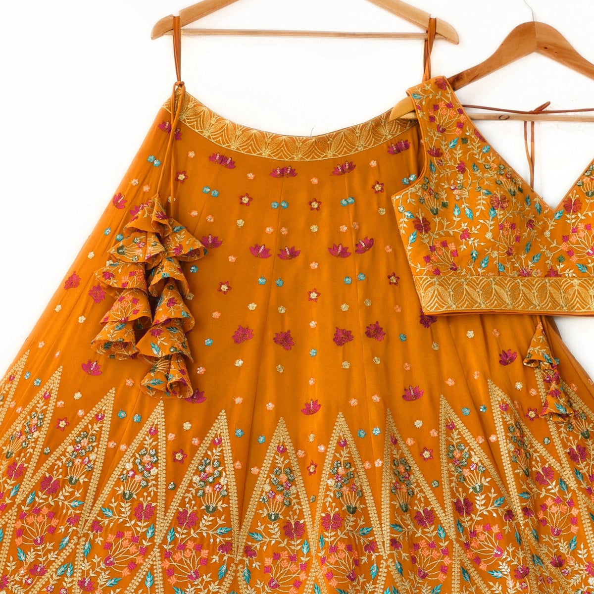 Mustard Yellow color Sequence Embroidery work Designer Lehenga Choli for Any Function BL1350